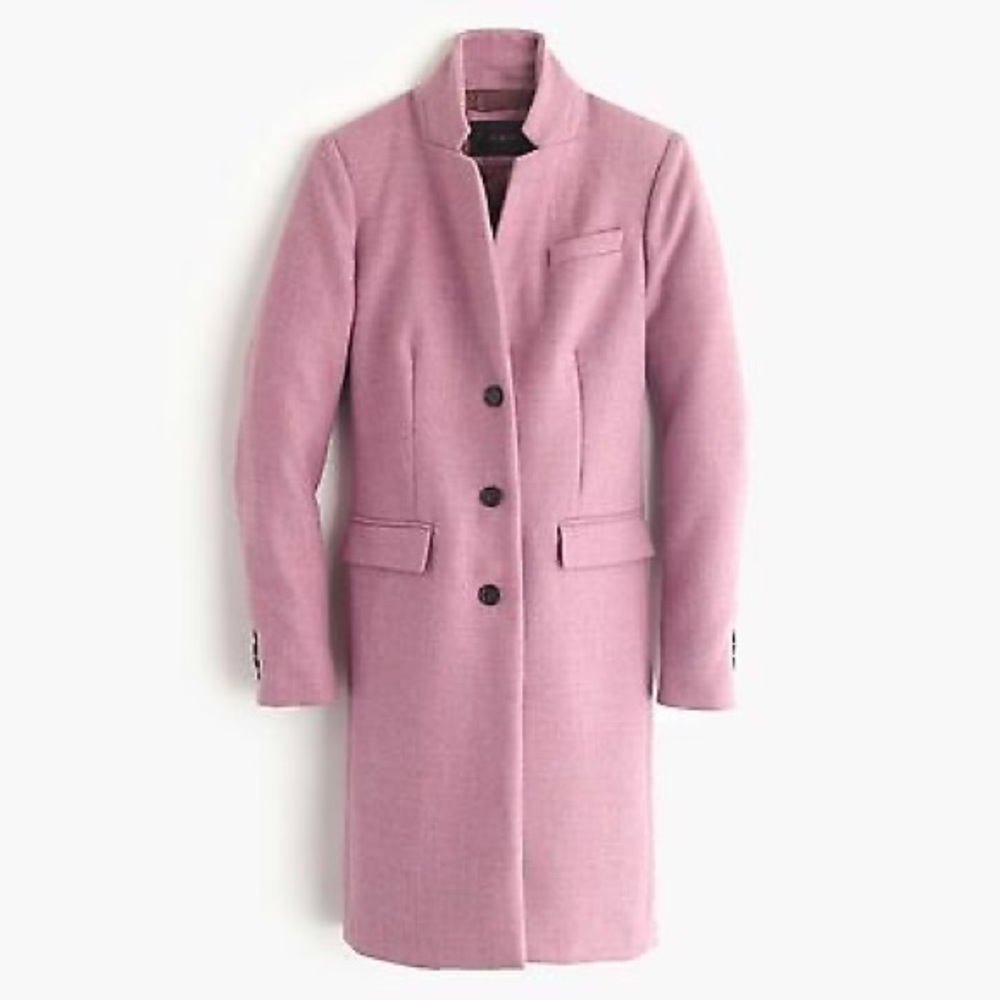 NWT J Crew Regent Topcoat Serge Wool Cotton Candy 8